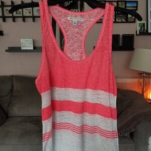 AEO Pink and White striped tank top